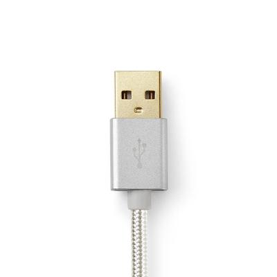 Data- en Oplaadkabel | Apple Lightning 8-pins male - USB A male | 2,0 m | Aluminium