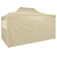 VidaXL Vouwtent pop-up met 4 zijwanden 3x4,5 m crèmewit - thumbnail