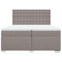 Boxspring met matras stof taupe 200x200 cm - thumbnail
