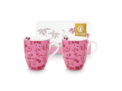 Pip Studio Set/2 Mokken Groot Jolie Bloemen Roze Pip Studio Set/2 Mokken Groot Jolie Bloemen Roze