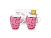 Pip Studio Set/2 Mokken Groot Jolie Bloemen Roze - thumbnail