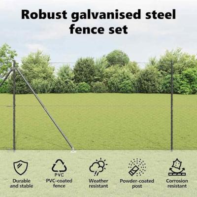 VidaXL Afrasteringspaal grijs 10 x 1,6 m (50 mm gaas) staal en pvc