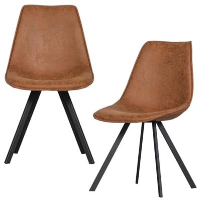 Woood Swen stoel Cognac - Set van 2