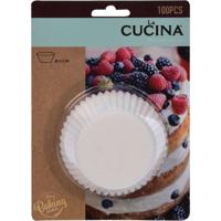 La Cucina Papieren Muffinvormpjes 6 cm 100 Stuks Wit - thumbnail