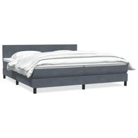 Boxspring met matras fluweel donkergrijs 180x210 cm - thumbnail