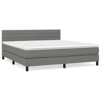 Boxspring met matras stof donkergrijs 180x200 cm - thumbnail