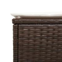 Ligstoelen 2 st met kussens poly rattan bruin - thumbnail