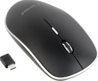 Fluisterstille draadloze optische muis, USB-C zwart - thumbnail