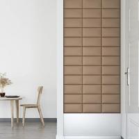 VidaXL Wandpanelen 12 st 0,54 m² 30x15 cm kunstleer cappuccinokleurig - thumbnail