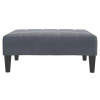 Voetenbank 77x55x31 cm fluweel donkergrijs - thumbnail