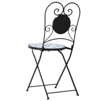 Bistrostoelen 2 st inklapbaar keramiek blauw en wit - thumbnail