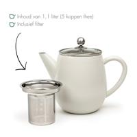 Bredemeijer theepot duet Eva 1,1 Liter wit - thumbnail