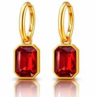 Cilla Jewels Oorringen Goudkleurig Rood Kristal - thumbnail