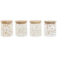 Tin DKD Home Decor Bamboe Borosilicaatglas Shabby Chic 700 ml 10 x 10 x 12,5 cm (4 Stuks) - thumbnail