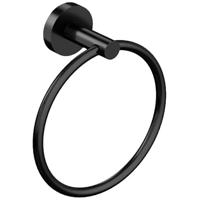 Handdoekring - Leoni Rimbo - 16cm - Rond - Mat Zwart - thumbnail