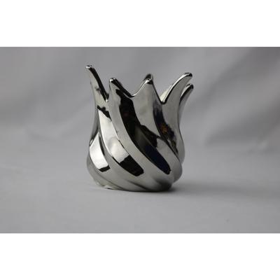 Waxinelichthouder zilver 9x9x9,3cm
