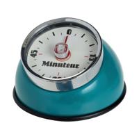 Decopatent® Kookwekker analoog - Kookwekker magnetisch - Rond - Kook wekker met magneet - Ronde 60 minuten Kook Timer - Turquoise - thumbnail