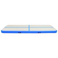 VidaXL Gymnastiekmat met pomp opblaasbaar 500x100x20 cm pvc blauw - thumbnail