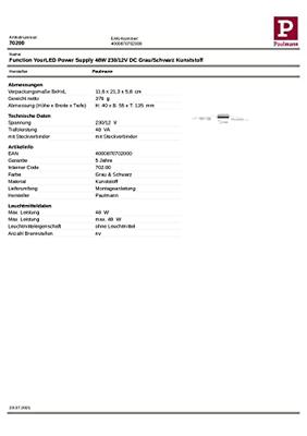 Paulmann 70200 LED-driver 12 V (b x h x d) 135 x 40 x 55 mm 1 stuk(s)