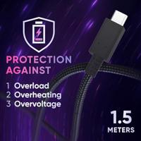 Oniverse AC Adapterkabel 65W USB C Switch 2 Zwart (1,5 meter) - thumbnail