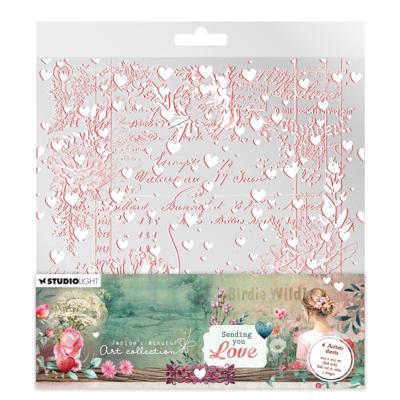 Studio Light • jenine's mindful art acetate sheets sending you love white & soft red