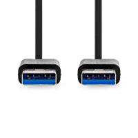 Nedis USB-Kabel | USB 3.2 Gen 1 | USB-A Male | USB-A Male | 5 Gbps | Vernikkeld | 2.00 m | Rond | PVC | Zwart | Doos - CCGB61000BK20 - thumbnail