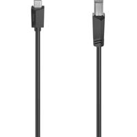 Hama USB-C-kabel, USB-C-stekker - USB-B-stekker, USB 2.0, 480 Mbit/s, 1,50 m Kabel Zwart - thumbnail