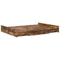 Opbergbedframe met lade Gerookt eiken 140 x 190 cm Bewerkt hout - thumbnail
