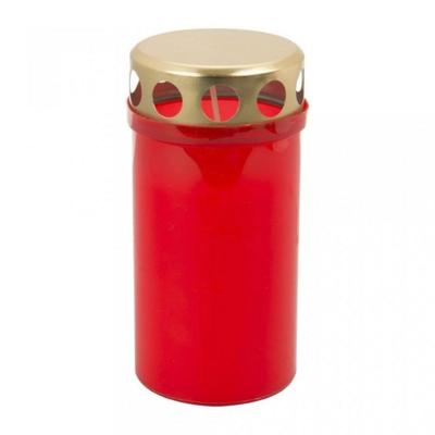 Overige Merken Herdenkingslichten met deksel 5 stuks rood/goud