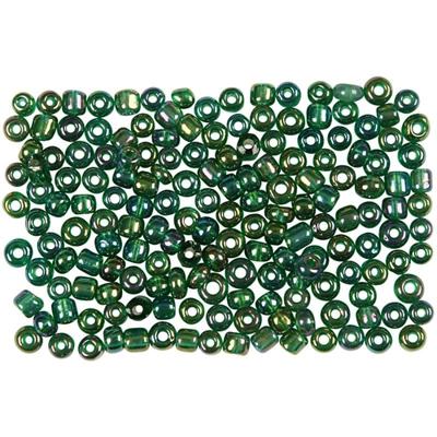 Creativ Company Rocailles, d 3 mm, afm 8/0, gatgrootte 0,6-1,0 mm, groen glans, 25 gr/ 1 doos