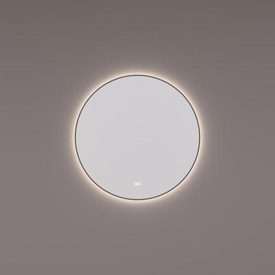 HIPP Design spiegel Rond Mat Zwart - Indirecte LED Verlichting - 70 x 3 cm - Touch Dimmer - Spiegelverwarming - Kleurenwissel