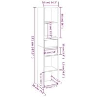 Boekenkast 36x30x171 cm spaanplaat betongrijs - thumbnail