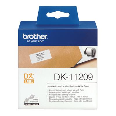 Printerlabels Brother DK-11209 Zwart/Wit 62 x 29 mm (3 Stuks)