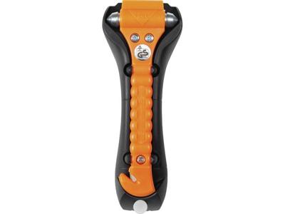 LifeHammer LHCG0001 10661 SAFETY HAMMER CLASSIC GLOW-O Noodhamer Incl. houder, Riemsnijder, Glasbreker (l x b x h) 193 x 74 x 37 mm