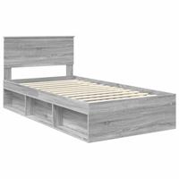Bedframe Grijs Sonoma 100 x 200 cm Massief grenenhout - thumbnail