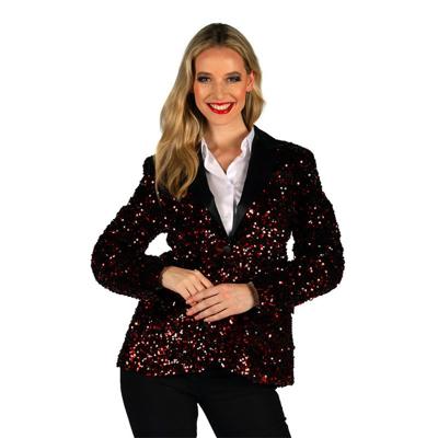 Showstar paillettenjas rood dame