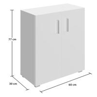 Dressoir 2 deurs Vela Wit 77x30x60cm - thumbnail