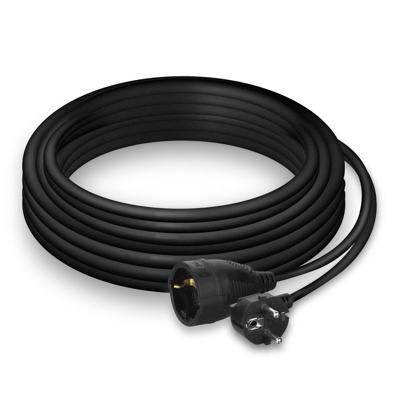 ACT Connectivity Netsnoer verlengkabel CEE 7/7 male (haaks) - CEE 7/7 female zwart