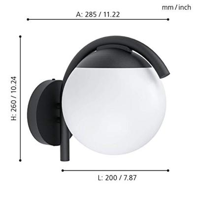 Eglo Design wand bollampPrata Vecchia zwart - 98731