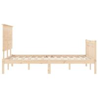 Bedframe met hoofdbord massief hout - thumbnail