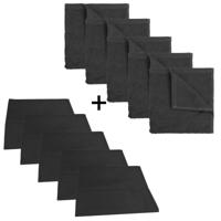 The One Keuken set - 5 x theedoek & 5 x keukendoek - Antraciet - thumbnail