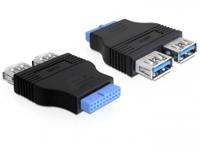 Delock 65324 Adapter USB 3.0 pin header female > 2 x USB 3.0 female - parallel - thumbnail