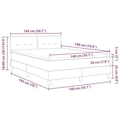 Boxspringbed met matras Donkerbruin 140 x 190 cm Stof