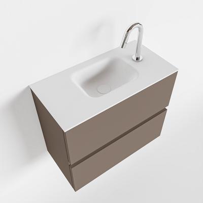 MONDIAZ ADA 60cm toiletmeubel smoke. LEX wastafel talc midden 1 kraangat MONDIAZ ADA 60cm toiletmeubel smoke. LEX wastafel talc midden 1 kraangat