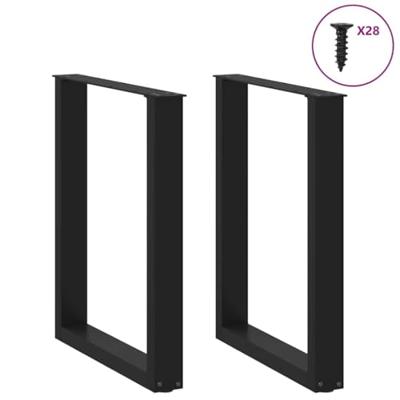 Eettafelpoten 2 st U-vormig 70x(72-73) cm staal zwart