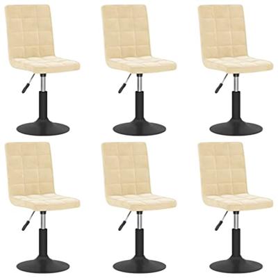 Eetkamerstoelen draaibaar 6 st fluweel crèmekleurig