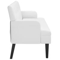 Bankje met rugleuning 112x65,5x75 cm kunstleer wit - thumbnail