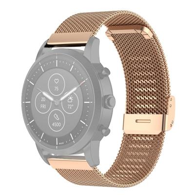 22mm Metal Mesh Polsband horlogeband voor Fossil Hybrid Smartwatch HR Male Gen 4 Explorist HR Male Sport (Rose Gold)