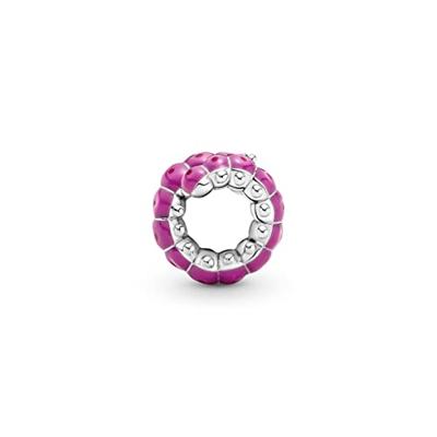 Pandora 790762C01 Bedel Cute Curled Caterpillar zilver-emaille roze - thumbnail
