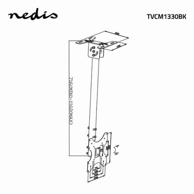 Nedis Draai- en Kantelbare TV-Plafondbeugel | 26-42 " | Zwart | 1 stuks - TVCM1330BK TVCM1330BK - thumbnail
